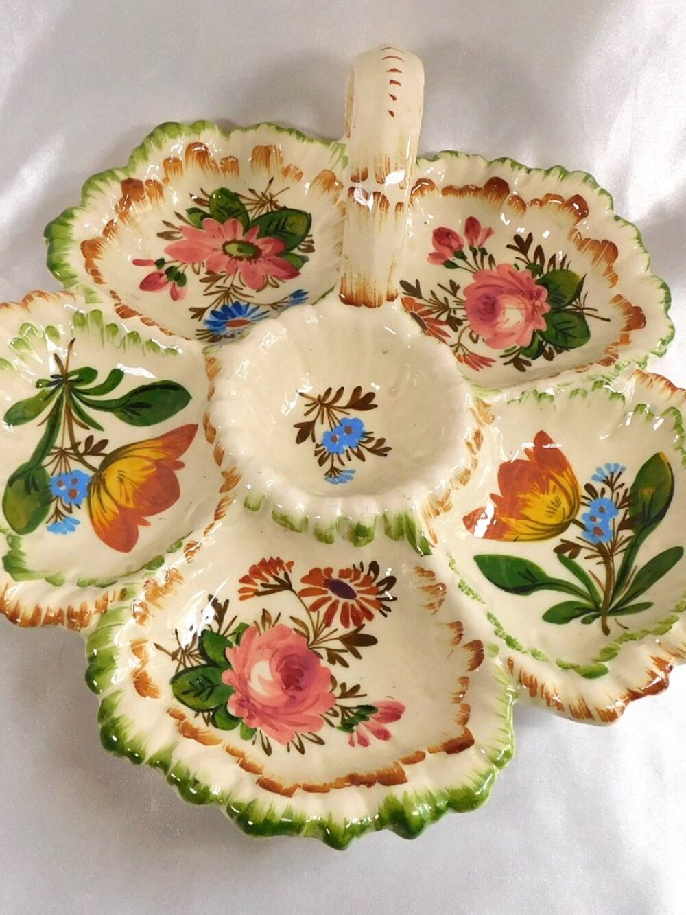 Six Section Serving Dish with Handle from Italy # 25729